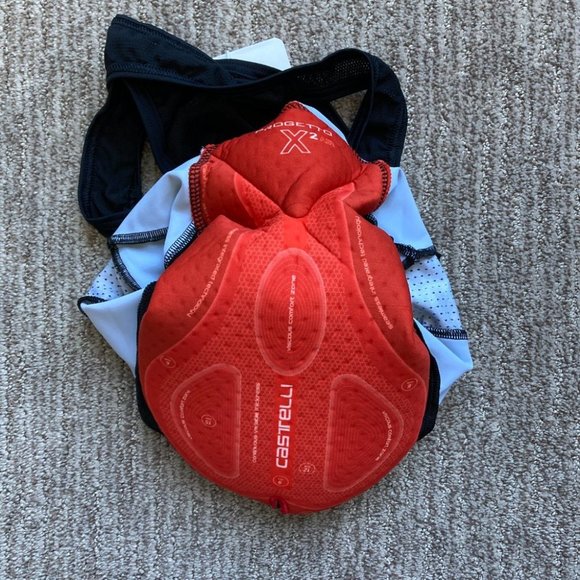 New Men's XS Castelli Inferno Bib Padded Cycling Shorts Cannondale Black - Picture 3 of 4